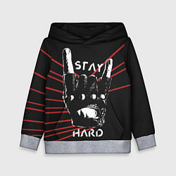 Толстовка-худи детская Stay hard, цвет: 3D-меланж