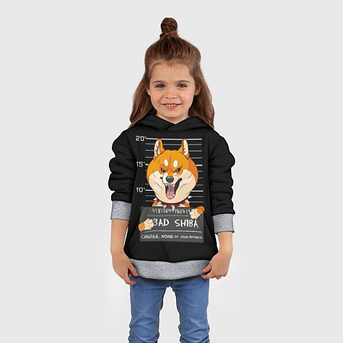 Детская толстовка Злая сиба-ину / 3D-Меланж – фото 4