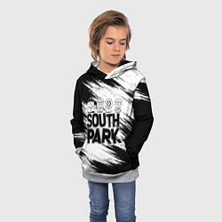 Толстовка-худи детская Южный парк - персонажи и логотип South Park, цвет: 3D-меланж — фото 2
