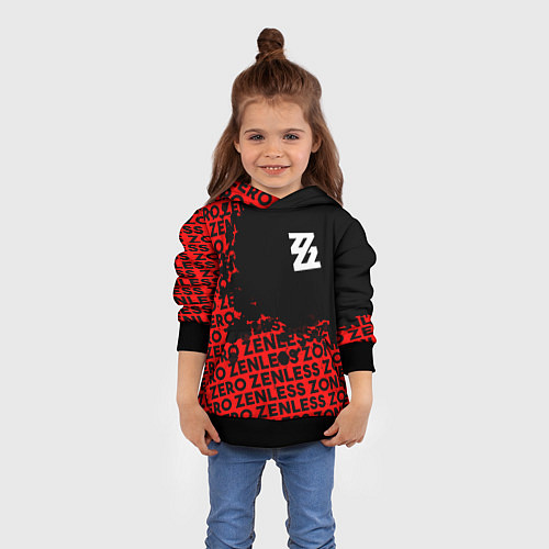Детская толстовка Zenless Zone Zero капля арт / 3D-Черный – фото 4