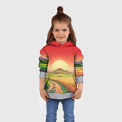 Толстовка-худи детская Дорога к солнцу, цвет: 3D-меланж — фото 2