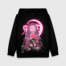 Толстовка-худи детская НЕЗУКО КЛИНОК, РАССЕКАЮЩИЙ ДЕМОНОВ NEZUKO, цвет: 3D-черный