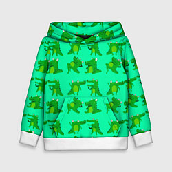 Толстовка-худи детская FUNNY CROCODILES, цвет: 3D-белый
