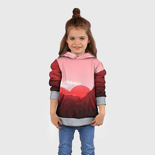 Детская толстовка Закат в горах в розовых тонах / 3D-Меланж – фото 4