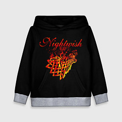 Толстовка-худи детская Nightwish кельтский волк с горящей головой, цвет: 3D-меланж
