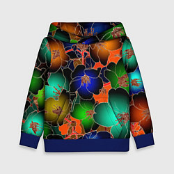Толстовка-худи детская Vanguard floral pattern Summer night Fashion trend, цвет: 3D-синий