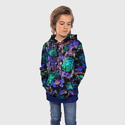 Толстовка-худи детская Floral pattern Summer night Fashion trend 2025, цвет: 3D-синий — фото 2