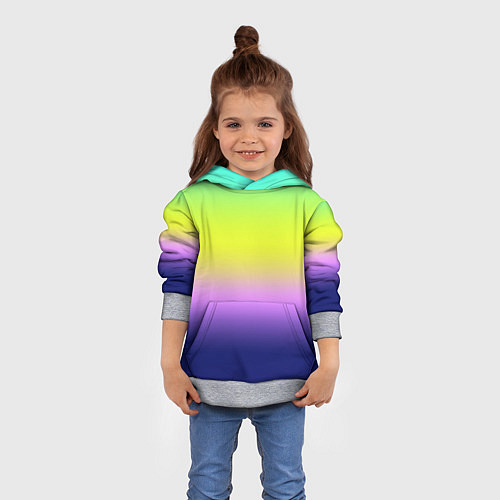 Детская толстовка Разноцветный размытый фон градиент / 3D-Меланж – фото 4