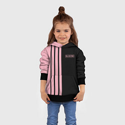 Толстовка-худи детская BLACKPINK HALF BLACK-PINK MINI LOGO, цвет: 3D-черный — фото 2