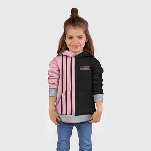 Детская толстовка BLACKPINK HALF BLACK-PINK MINI LOGO / 3D-Меланж – фото 4