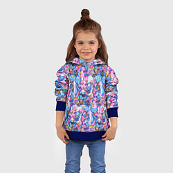 Толстовка-худи детская POPPY PLAYTIME HAGGY WAGGY AND KISSY MISSY LOVE, цвет: 3D-синий — фото 2