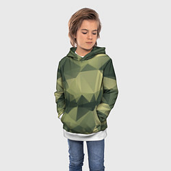 Толстовка-худи детская 3д полигоны - камуфляж, цвет: 3D-белый — фото 2