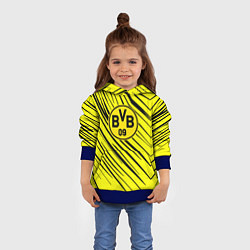 Толстовка-худи детская Borussia боруссия абстрактный фон желтый, цвет: 3D-синий — фото 2