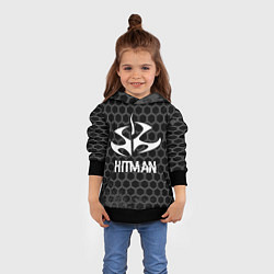 Толстовка-худи детская Hitman Glitch на темном фоне, цвет: 3D-черный — фото 2