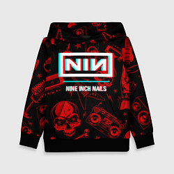 Толстовка-худи детская Nine Inch Nails Rock Glitch, цвет: 3D-черный