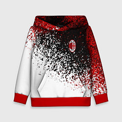 Толстовка-худи детская Ac milan краска, цвет: 3D-красный
