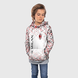 Толстовка-худи детская Ac milan logo, цвет: 3D-меланж — фото 2