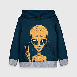 Толстовка-худи детская Привет их космоса, цвет: 3D-меланж