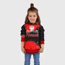 Толстовка-худи детская Я РУССКИЙ Брызги красные, цвет: 3D-красный — фото 2