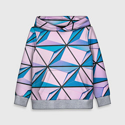 Толстовка-худи детская 3D иллюзия-треугольники, цвет: 3D-меланж