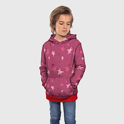 Толстовка-худи детская Terracotta Star Pattern, цвет: 3D-красный — фото 2