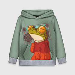 Толстовка-худи детская Лягуха с мафоном, цвет: 3D-меланж