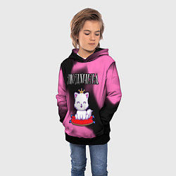 Толстовка-худи детская Людмила КОШКА Огонь, цвет: 3D-черный — фото 2