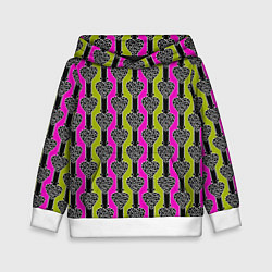 Толстовка-худи детская Striped multicolored pattern Сердце, цвет: 3D-белый