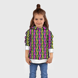 Толстовка-худи детская Striped multicolored pattern Сердце, цвет: 3D-белый — фото 2