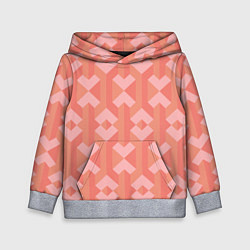 Толстовка-худи детская Геометрический узор розового цвета geometric pink, цвет: 3D-меланж