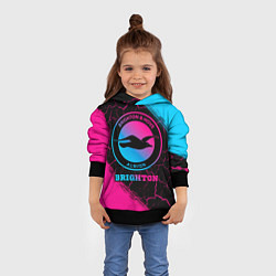 Толстовка-худи детская Brighton Neon Gradient, цвет: 3D-черный — фото 2
