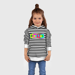 Толстовка-худи детская Game time Время игры надпись, цвет: 3D-белый — фото 2