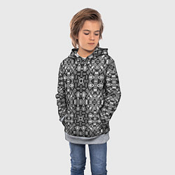 Толстовка-худи детская Black and white ethnic oriental ornament, цвет: 3D-меланж — фото 2