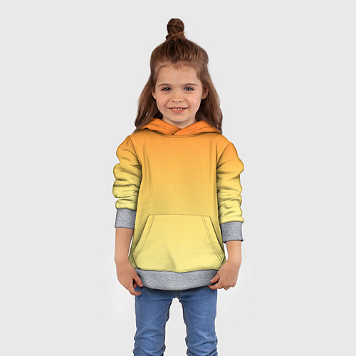 Детская толстовка Оранжевый, желтый градиент / 3D-Меланж – фото 4