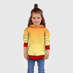 Толстовка-худи детская Оранжевый, желтый градиент, цвет: 3D-красный — фото 2