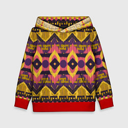 Толстовка-худи детская Африканский узор орнамент из шерсти Africa Wool Pa, цвет: 3D-красный