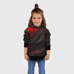 Толстовка-худи детская Red and Black Geometry, цвет: 3D-черный — фото 2