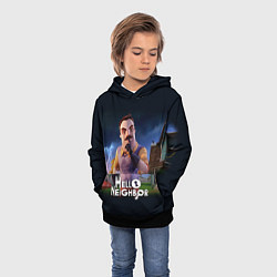 Толстовка-худи детская Hello Neighbor игра Привет сосед, цвет: 3D-черный — фото 2