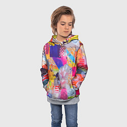 Толстовка-худи детская Patchwork quilt Fashion trend, цвет: 3D-меланж — фото 2