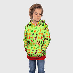Толстовка-худи детская CHICKEN WITH CHICKENS, цвет: 3D-красный — фото 2