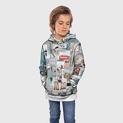 Толстовка-худи детская Aloha surfing, цвет: 3D-белый — фото 2