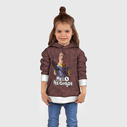 Толстовка-худи детская Привет сосед: Сосед с лопатой, цвет: 3D-белый — фото 2