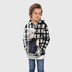 Толстовка-худи детская Киллуа повзрослевший - Hunter x hunter, цвет: 3D-белый — фото 2
