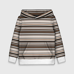 Детская толстовка Горизонтальные коричневые бежевые черные полосы