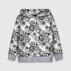 Толстовка-худи детская Black and white sport pattern, цвет: 3D-меланж