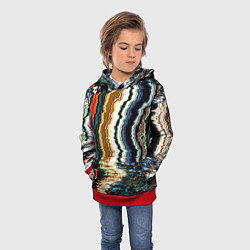 Толстовка-худи детская Glitch pattern - fashion trend, цвет: 3D-красный — фото 2