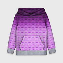 Толстовка-худи детская Фиолетово-розовый геометрический узор Градиент, цвет: 3D-меланж