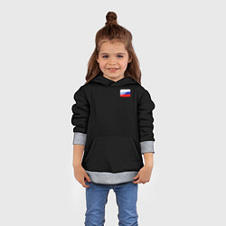 Толстовка-худи детская ФЛАГ РОССИЙСКАЯ ФЕДЕРАЦИЯ, цвет: 3D-меланж — фото 2