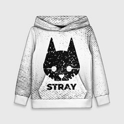 Толстовка-худи детская Stray с потертостями на светлом фоне, цвет: 3D-белый