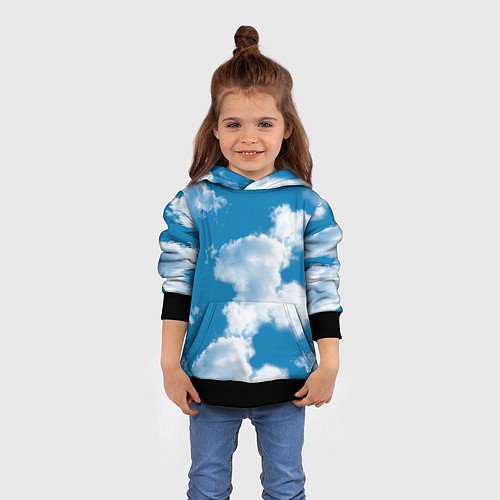 Детская толстовка Небо в облаках / 3D-Черный – фото 4